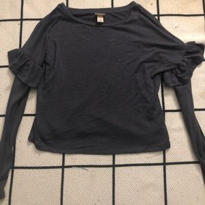 Mossimo Purple Ruffle long-sleeved shirt